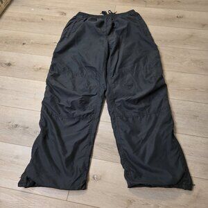Old Navy Mens Black Track Pants W/Ankle Zip Sz XL 32 Inseam Drawstring Lined
